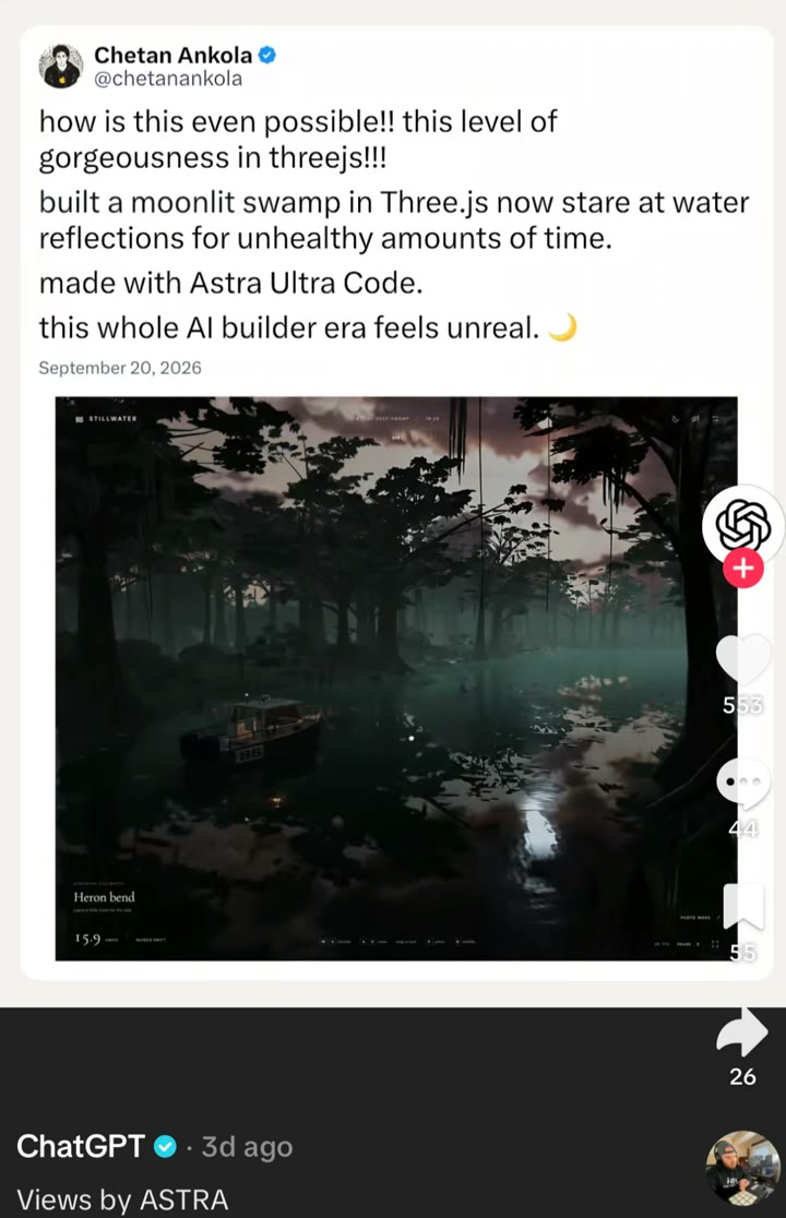 ChatGPT TikTok featuring Moonlit Swamp